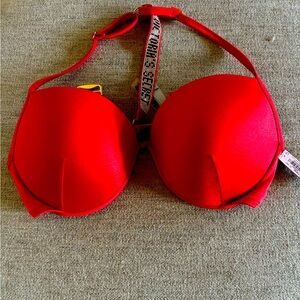 Victorias Secret Red Shine strap push up bikini top Swim